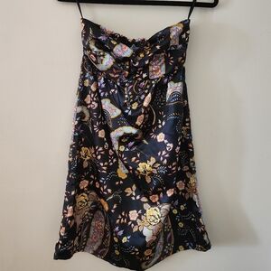 Angie Pink and Yellow Sundress Spaghetti Strap Sweetheart Neckline